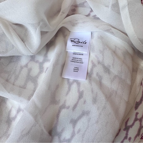 Rails Audrina Dress Midi Pink Static Leopard Pull On V-neck Size Large - Picture 9 of 11